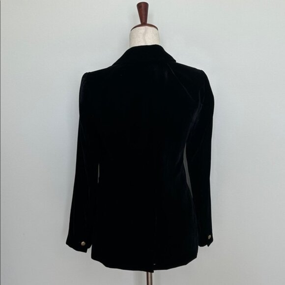 J. Crew Velvet one-button blazer Black Size 2 EUC - Picture 3 of 4